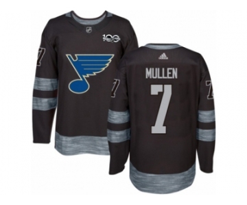 Men's Adidas St. Louis Blues #7 Joe Mullen Authentic Black 1917-2017 100th Anniversary NHL Jersey