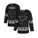 Men's Blues #18 Robert Thomas Black Team Logo Fashion Stitched Hockey Jersey