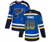 Men's Blues #18 Robert Thomas Blue Home Drift Fashion Stitched Hockey Jersey