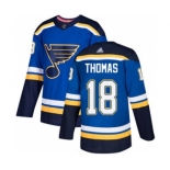 Men's Blues #18 Robert Thomas Blue Home Stitched Hockey Jersey