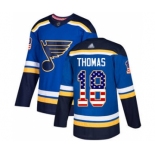 Men's Blues #18 Robert Thomas Blue Home USA Flag Stitched Hockey Jersey