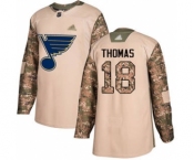 Men's Blues #18 Robert Thomas Camo 2017 Veterans Day Stitched Hockey Jersey