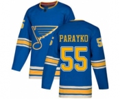 Men's Blues #55 Colton Parayko Blue Alternate Authentic Stitched Hockey Jersey