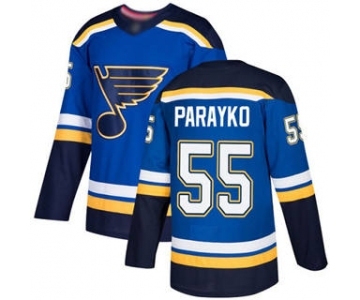 Men's Blues #55 Colton Parayko Blue Home Authentic Stitched Hockey Jersey