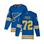 Men's Blues #72 Justin Faulk Blue Alternate Authentic Stitched Hockey Jersey