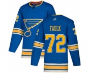 Men's Blues #72 Justin Faulk Blue Alternate Authentic Stitched Hockey Jersey