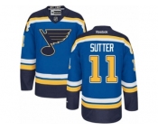 Men's Reebok St. Louis Blues #11 Brian Sutter Premier Royal Blue Home NHL Jersey