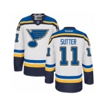 Men's Reebok St. Louis Blues #11 Brian Sutter Premier White Away NHL Jersey