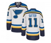 Men's Reebok St. Louis Blues #11 Brian Sutter Premier White Away NHL Jersey