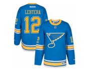 Men's Reebok St. Louis Blues #12 Jori Lehtera Authentic Blue 2017 Winter Classic NHL Jersey