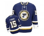 Men's Reebok St. Louis Blues #15 Robby Fabbri Authentic Navy Blue Third NHL Jersey