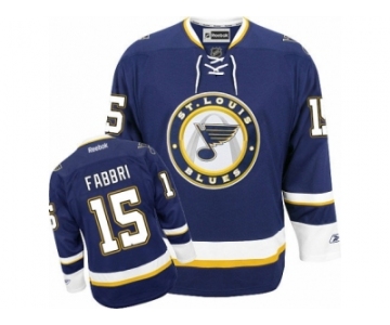 Men's Reebok St. Louis Blues #15 Robby Fabbri Authentic Navy Blue Third NHL Jersey