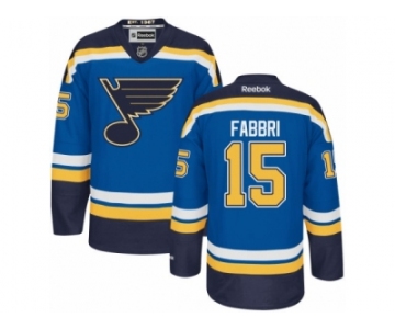 Men's Reebok St. Louis Blues #15 Robby Fabbri Authentic Royal Blue Home NHL Jersey