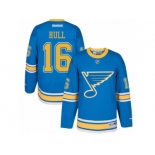 Men's Reebok St. Louis Blues #16 Brett Hull Authentic Blue 2017 Winter Classic NHL Jersey