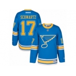 Men's Reebok St. Louis Blues #17 Jaden Schwartz Authentic Blue 2017 Winter Classic NHL Jersey