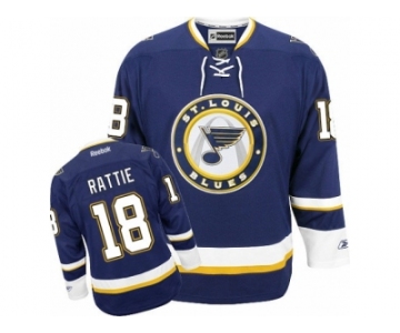 Men's Reebok St. Louis Blues #18 Ty Rattie Authentic Navy Blue Third NHL Jersey