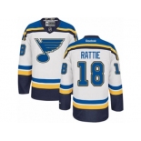 Men's Reebok St. Louis Blues #18 Ty Rattie Authentic White Away NHL Jersey