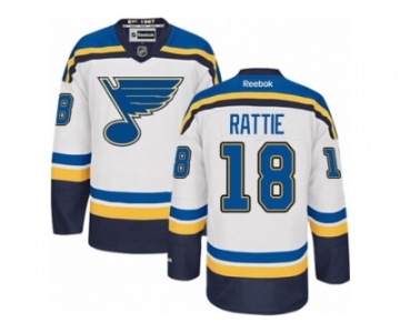 Men's Reebok St. Louis Blues #18 Ty Rattie Authentic White Away NHL Jersey