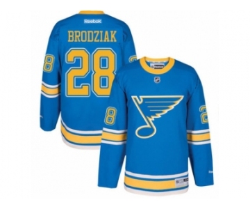 Men's Reebok St. Louis Blues #28 Kyle Brodziak Authentic Blue 2017 Winter Classic NHL Jersey