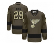 Men's Reebok St. Louis Blues #29 Vince Dunn Authentic Green Salute to Service NHL Jersey