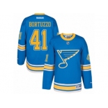 Men's Reebok St. Louis Blues #41 Robert Bortuzzo Authentic Blue 2017 Winter Classic NHL Jersey