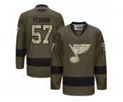 Men's Reebok St. Louis Blues #57 David Perron Authentic Green Salute to Service NHL Jersey