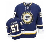 Men's Reebok St. Louis Blues #57 David Perron Authentic Navy Blue Third NHL Jersey