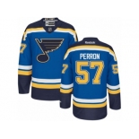 Men's Reebok St. Louis Blues #57 David Perron Authentic Royal Blue Home NHL Jersey