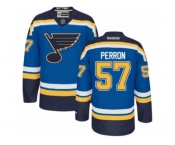 Men's Reebok St. Louis Blues #57 David Perron Authentic Royal Blue Home NHL Jersey