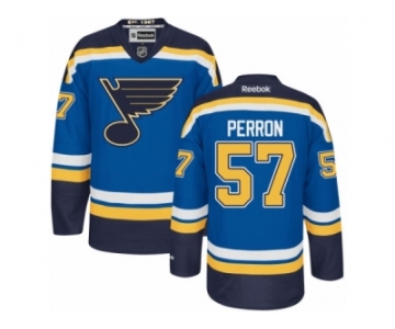 Men's Reebok St. Louis Blues #57 David Perron Authentic Royal Blue Home NHL Jersey