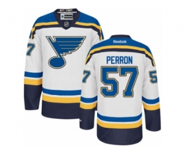 Men's Reebok St. Louis Blues #57 David Perron Authentic White Away NHL Jersey