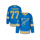 Men's Reebok St. Louis Blues #77 Pierre Turgeon Authentic Blue 2017 Winter Classic NHL Jersey