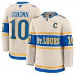 Men's St. Louis Blues #10 Brayden Schenn Cream 2024-25 Winter Classic Stitched Hockey Jersey