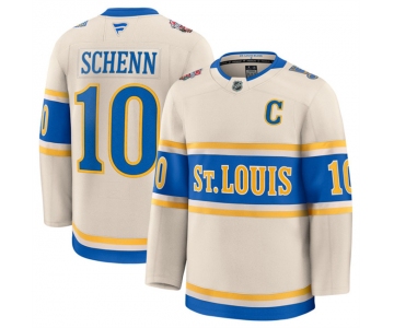 Men's St. Louis Blues #10 Brayden Schenn Cream 2024-25 Winter Classic Stitched Hockey Jersey