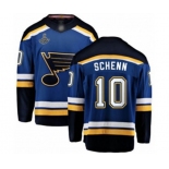 Men's St. Louis Blues #10 Brayden Schenn Fanatics Branded Royal Blue Home Breakaway 2019 Stanley Cup Champions Hockey Jersey