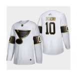 Men's St. Louis Blues #10 Brayden Schenn White Golden Edition Limited Stitched Hockey Jersey