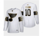 Men's St. Louis Blues #10 Brayden Schenn White Golden Edition Limited Stitched Hockey Jersey