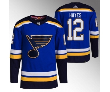 Men's St. Louis Blues #12 Kevin Hayes Blue Stitched Jersey