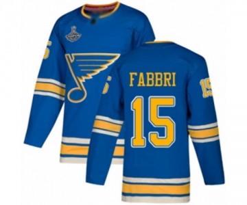 Men's St. Louis Blues #15 Robby Fabbri Authentic Navy Blue Alternate 2019 Stanley Cup Champions Hockey Jersey