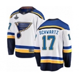 Men's St. Louis Blues #17 Jaden Schwartz Fanatics Branded White Away Breakaway 2019 Stanley Cup Champions Hockey Jersey