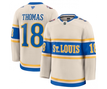 Men's St. Louis Blues #18 Robert Thomas Cream 2024-25 Winter Classic Stitched Hockey Jersey