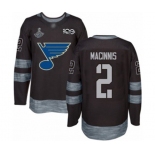 Men's St. Louis Blues #2 Al Macinnis Authentic Black 1917-2017 100th Anniversary 2019 Stanley Cup Champions Hockey Jersey