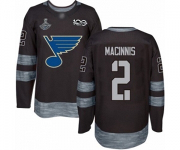 Men's St. Louis Blues #2 Al Macinnis Authentic Black 1917-2017 100th Anniversary 2019 Stanley Cup Champions Hockey Jersey