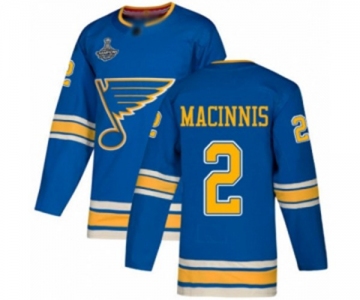 Men's St. Louis Blues #2 Al Macinnis Authentic Navy Blue Alternate 2019 Stanley Cup Champions Hockey Jersey