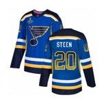 Men's St. Louis Blues #20 Alexander Steen Authentic Blue Drift Fashion 2019 Stanley Cup Champions Hockey Jersey