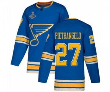 Men's St. Louis Blues #27 Alex Pietrangelo Authentic Navy Blue Alternate 2019 Stanley Cup Champions Hockey Jersey