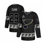 Men's St. Louis Blues #29 Vince Dunn Authentic Black Team Logo Fashion 2019 Stanley Cup Champions Hockey Jersey