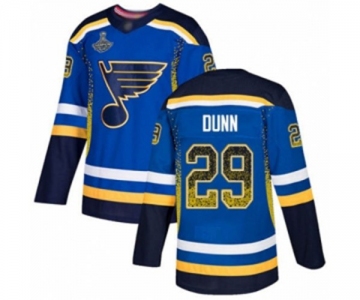 Men's St. Louis Blues #29 Vince Dunn Authentic Blue Drift Fashion 2019 Stanley Cup Champions Hockey Jersey