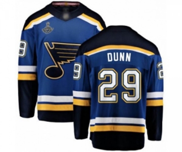 Men's St. Louis Blues #29 Vince Dunn Fanatics Branded Royal Blue Home Breakaway 2019 Stanley Cup Champions Hockey Jersey