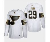 Men's St. Louis Blues #29 Vince Dunn White Golden Edition Limited Stitched Hockey Jersey